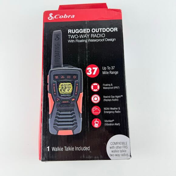 Cobra Rugged Outdoor Two-Way Radio 1 Walkie-Talkie ACXT 1037R FLT-1 37 Miles - Picture 1 of 7